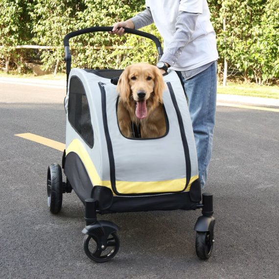 Extra Large Comfortable Cat Puppy 4 Wheels Pet Stroller Dog Pushchair Carrier P-XL121 7427274058897