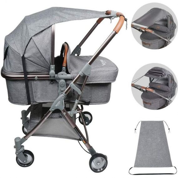 Baby Stroller Canopy, Stroller Sun Cover, Universal Stroller Sun Canopy, with UPF50+ UV Protection and Foldable Stroller Canopy for BRU-16687 6286582833296