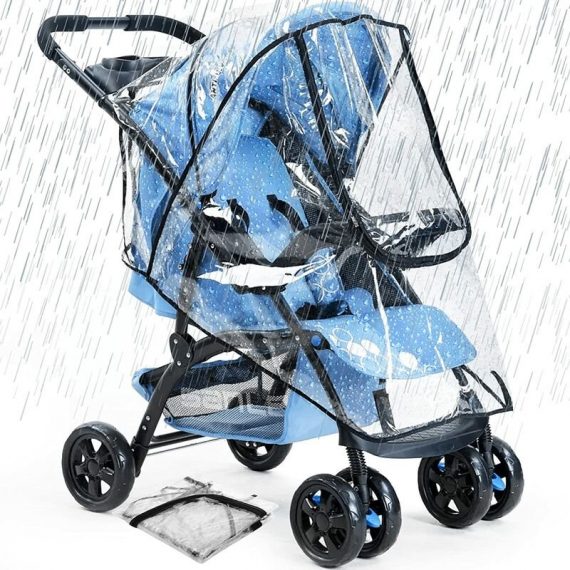O³ Universal Stroller Rain Cover - Waterproof and Durable - For All Seasons - With 2 Hooks to Hang Your Stuff BAY-30423 6286528538049