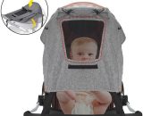 Piao Stroller Sun Shade Stroller Sun Shade With Observation Window And Wide Wings For Baby Uv Protection Light gray Thsinde TM1025416-K802 9360953919189