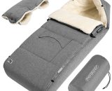 Baby Footmuff Hand Warmer Weatherproof Reflective Strips Zip Removable Washable For Strollers Prams 90x60cm Grey Grey - Monzana 109345 4251776909813