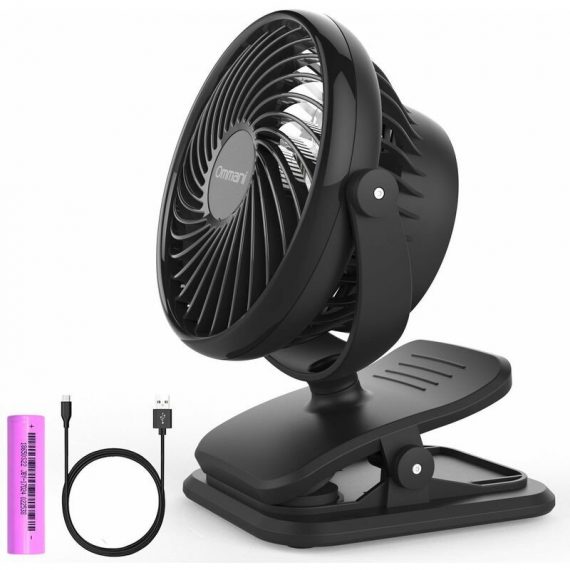 Mini Clipper fan, rechargeable usb fan, 4 speed 360 ° rotation | Powerful and muffler | For stroller, car, camping, etc. BETGB007983 9088659327595