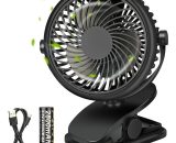 Mini usb Fan, usb Desktop Fan with Clip Rechargeable Portable 360 ° Rotation with 3 Speeds, Silent Fan for Stroller, Car, Camping, Travel, Office DK-16166 6900235599949