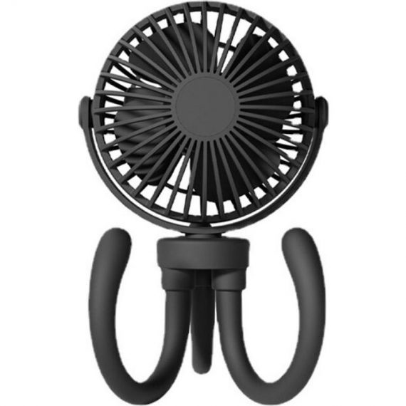 Sun Flowergb - Portable Baby Stroller Fan Clip, Handheld usb Rechargeable Fan - Black Sun-34226LJH