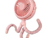 Battery Operated Stroller Fan with 3 Speeds and Rotating Personal Fan for Car Seat, Crib, Bike, Treadmill (Pink) Sun-16533MFZ