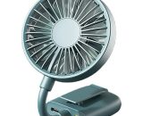 Silent Clip-on Fan, Mini Stroller Clip-on Fan with Adjustable Speed Silent usb Powered Desk Fan for Home and Office Quiet and Powerful (Green) KDCP-055 6927193113413