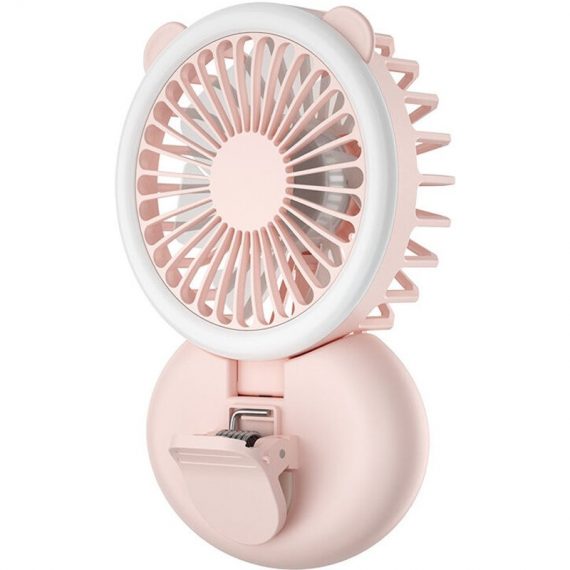 2pcs mini desktop fan with fill light, usb rechargeable fan, multi-speed, small and quiet, suitable for bed, desk, stroller Y0004-UK1-K0005-220419-068