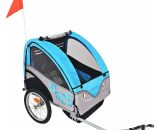 Kids' Bicycle Trailer Grey and Blue 30 kg - Grey MM-48032