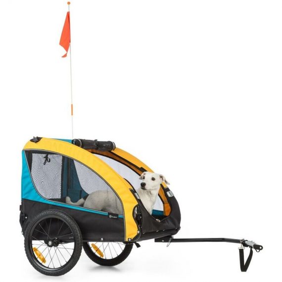 klarfit Husky Race Bicycle Dog Trailer 282L 40kg 600D Oxford Canvas Blue - Yellow / Blue 4060656224928 4060656224928