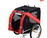 Pet Bicycle Trailer Dog Cat Bike Carrier Water Resistant Red Outdoor - Red, black - Pawhut 5055974866935 5055974866935