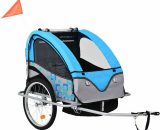 2-in-1 Kids' Bicycle Trailer & Stroller Light Blue and Grey Vidaxl Blue 8718475573081 8718475573081